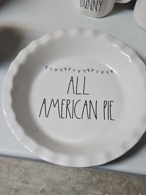 Rae Dunn,All American Pie Ceramic Pie Plate